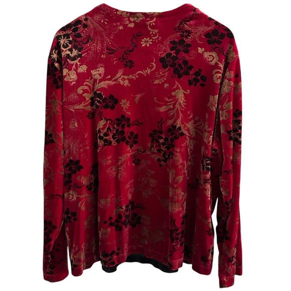 Notations Floral Velour Cardigan & Cami Set Boho Vintage Women's Size 1X - Picture 8 of 15